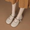 ZHR Women's Thick Heel Square Toe Loafers - Summer 2023 British Style Slip-on Leather Shoes