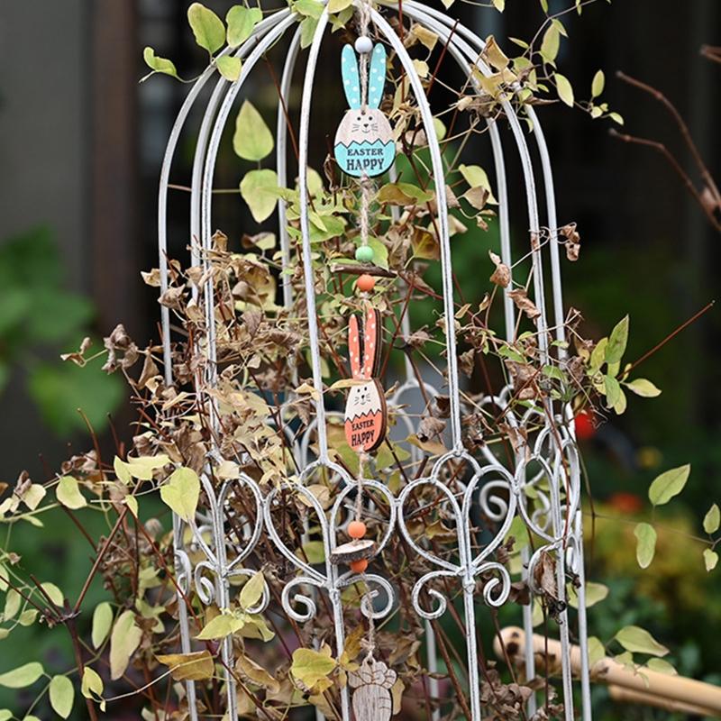 Kreatives Handwerk Holzdekoration Osterhase Hängeornament Osterfeiertagsdekorationen für mit Trageband Terrasse Hof Teil