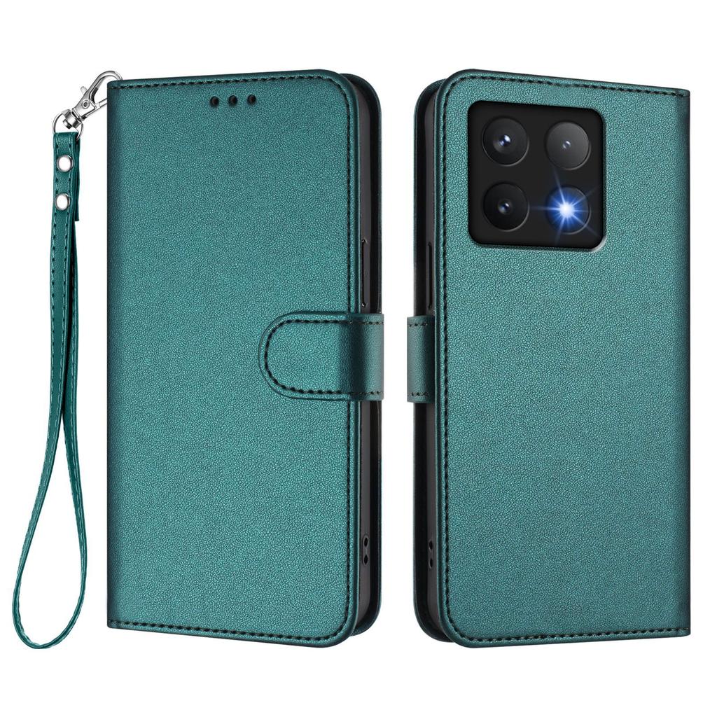 For Xiaomi 14T Leather Case Wallet Stand Phone Cover with Wrist Strap