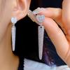 Long‑style Heart‑Shaped Zircon Drop Earrings Exaggerated Personalized Dangle Earrings Premium Luxury Women Party Jewelry Gifts