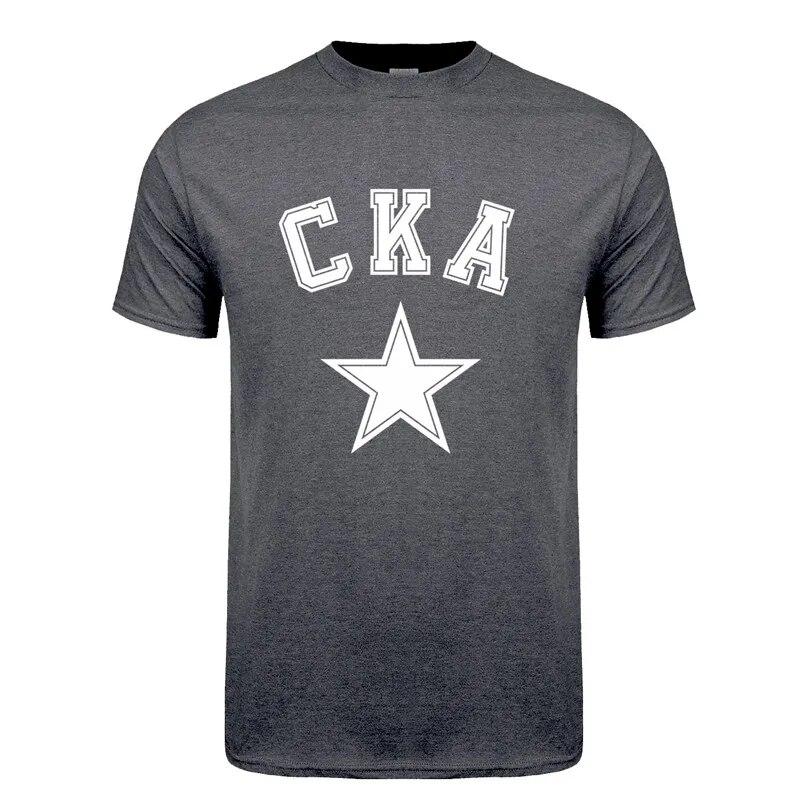 CKA Russian Hockey Team T Shirt Unisex Summer Short Sleeve Cotton KHL Saint Petersburg SKA T-shirts Tops Unisex Streetwear