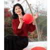 Elegant Retro Red Bow Knit Cardigan
