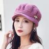 Winter Knitted Wool Hat for Women Korean Style Beetle Hat Plus Velvet Thickened Warm Windproof Hat for Elderly Hat