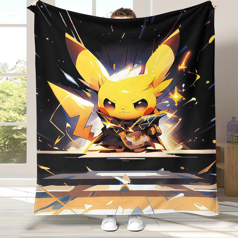 

6 Style Pikachu Pokemon Flannel Blanket,Ultra Soft Warm Plush Throw for Home Bedroom Bed Sofa Cover Office Camping Picnic gift 75x90cm