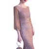 Fishtail Evening Dress Women's 1011 Summer Banquet Elegant Temperament Sequins Host Performance Celebrity Slim Dress
