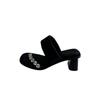 Fashion Chunky Sandals Summer New Square Head Shallow Mouth Rhinestone Buckle Anti-slip Wear-resistant High Heels