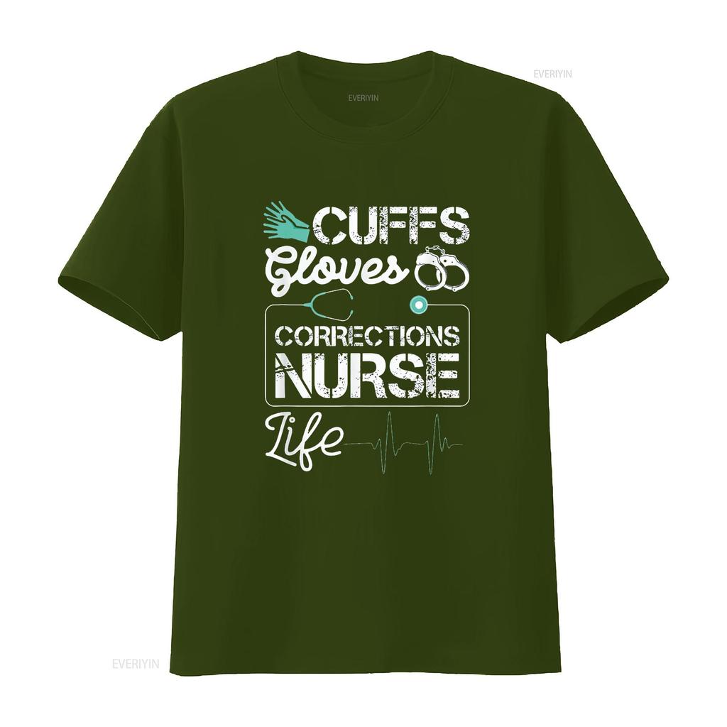 Cuffs Gloves Corrections Nurse Life T Shirt vintage Washed fashion Versatile Soft graphic Slightly Top For Everyday Wear