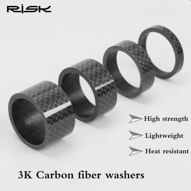 5Pcs Carbon Fiber Bike Headset Stem 1-1//8/" 3//5//10//15//20mm Washer Spacer Set Kit