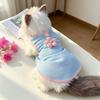 Cat dog clothes spring and summer pet British short blue cat anti-hair loss breathable sun protection tractable teddy bear vest