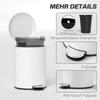 Trash Can 20L, with Pedal, Inner Bucket, Fingerprint-Proof, Quiet Closing, Cream White