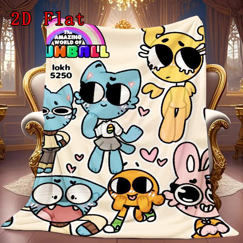 The Amazing World of Gumball 2D Flat Pattern Flannel Blanket High Quality All Seasons Warmth and Comfort Perfect for Christmas Gifts.MMT0918343