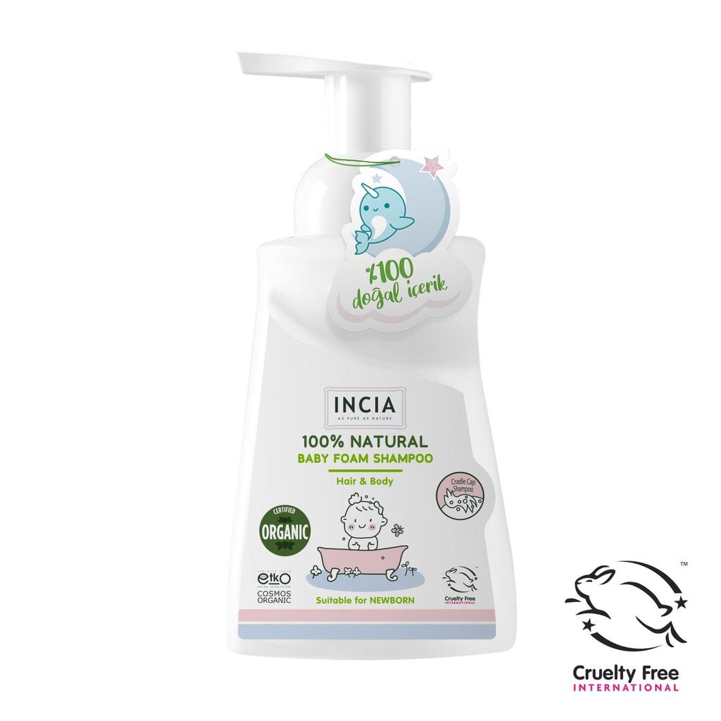 INCIA 100% Natural - Organic Certified Baby Foam Shampoo - 200ml