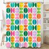 Colorful Circle Shower Curtain Waterproof Bathroom Decorative Fabric Bath Mat Cover Multicolor Medium Size 180X240Cm (Green)
