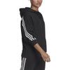 adidas Pruhované manžety Ležérní mikina s kapucí Dámské topy Černá H67044