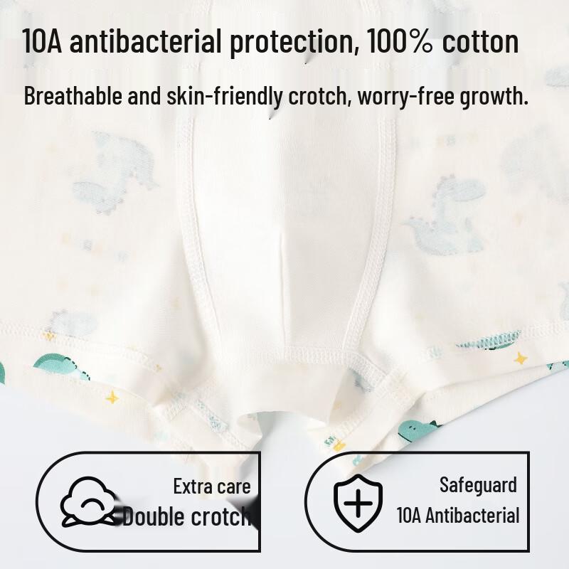Langsha Boys' A-Class Cotton Antibacterial Boxer Briefs