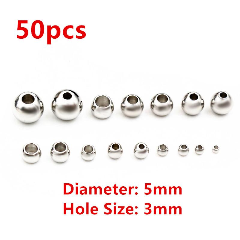 30-100pcs 2-8mm Stainless Steel Gold Color Spacer Beads Charm Loose Bead DIY Bracelets Necklace Beads for Jewelry Making Charms