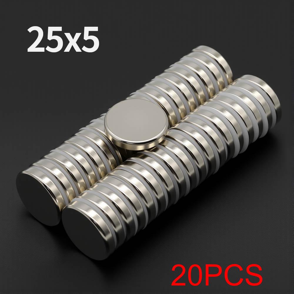 25x5mm Powerful Neodymium Magnet N35 NdfeB Permanent Magnetic imanes Round Super Strong Fridge Magnets DIY