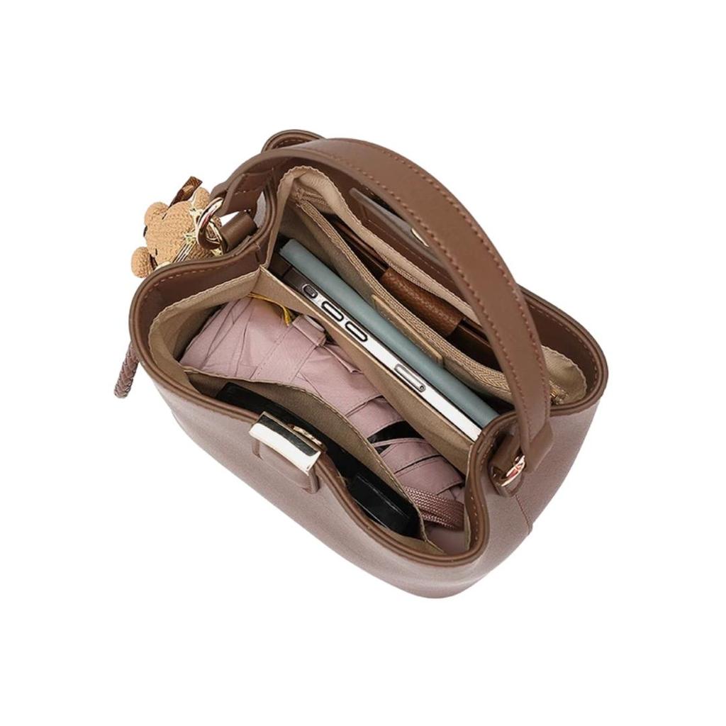 MEXICAN Crossbody Bag, Leather Handbag, Shoulder Bag, Bucket Bag, Brown