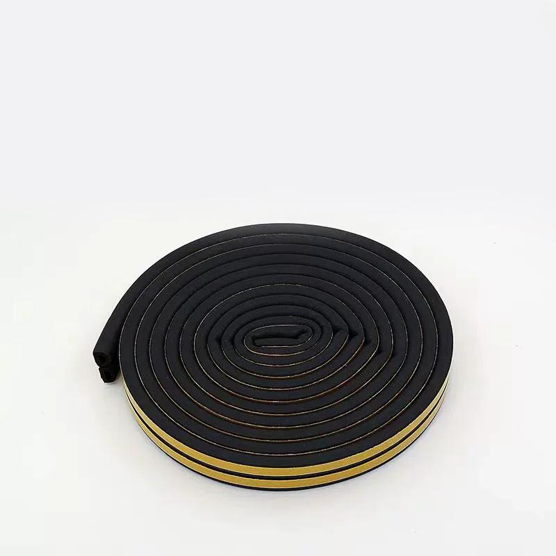 10m/20m/50m D Shape Door Weather Stripping 4 Colors Self-adhesive Rubber Window Weather Stripping Heat Preservation Dustproof