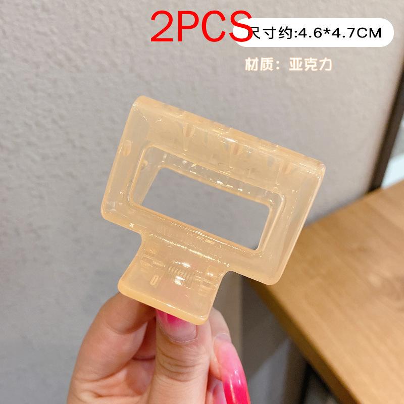 (87 Styles) 2pcs/ Set New Large Jelly Color Hair Clip Acrylic Hair Claw Shark Clamp For Women Girls Fashion Summer Updo Headwear Hair Accessories