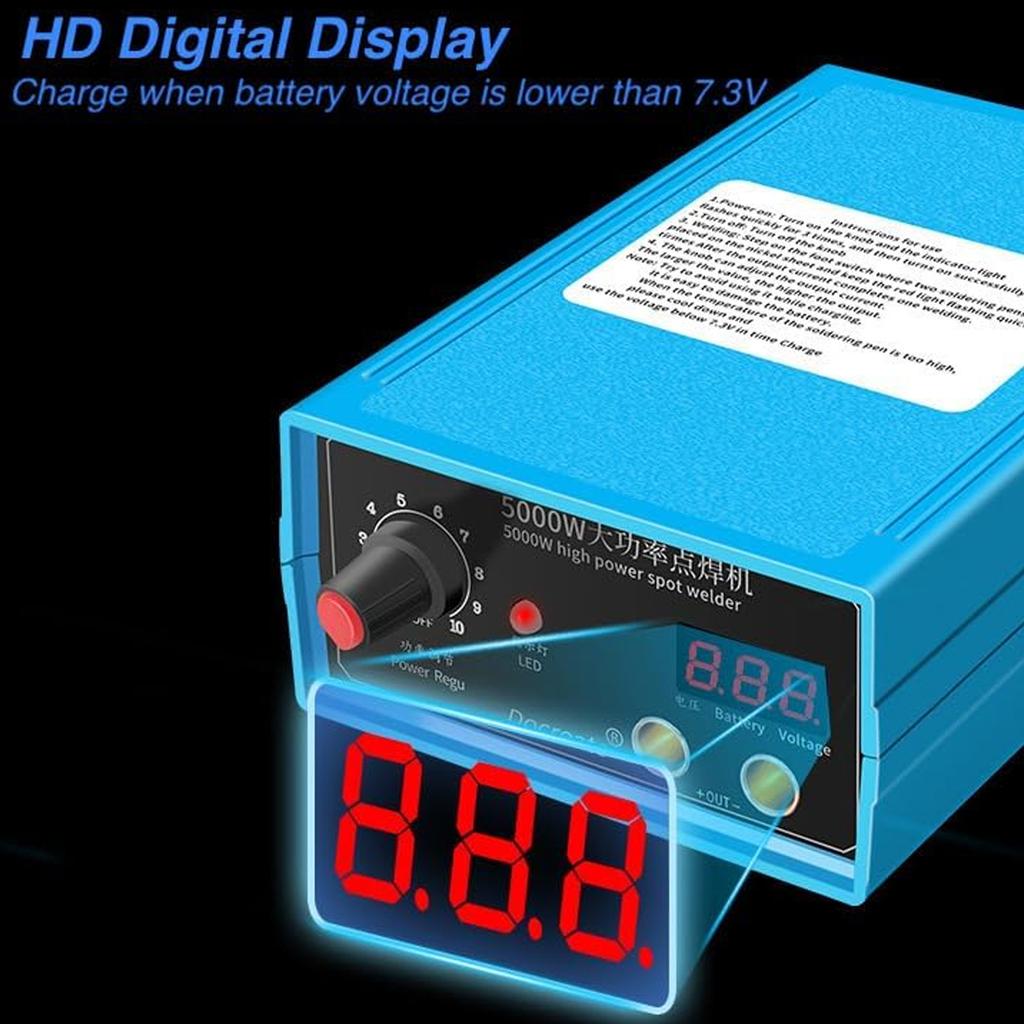 AC 110V 220V 5000W Uppladdningsbar Batteripunktsvets med Fotpedal för 18650/26650/32650 Batteripaket