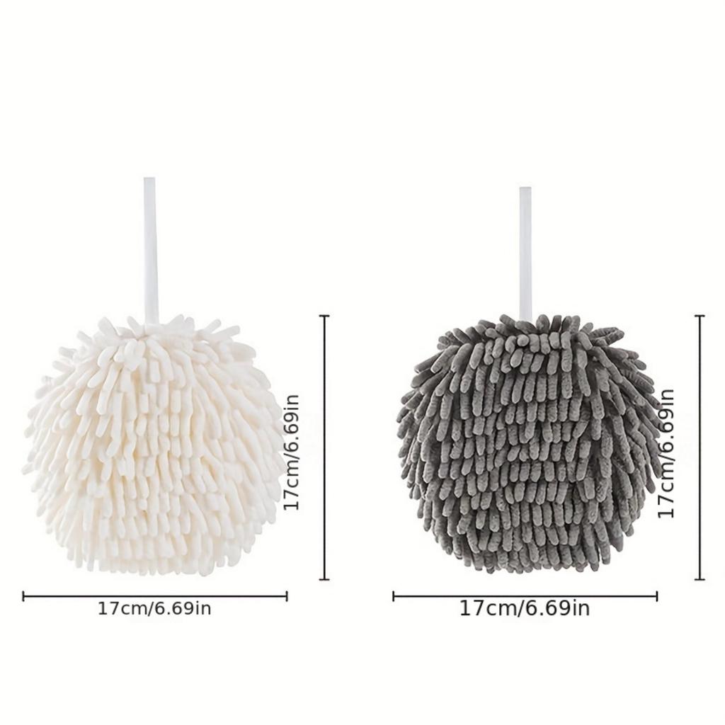 1PC Super Absorbent Chenille Towel Ball ,Quick Dry Thickened Kitchen Bathroom Towel with Hanging Loop.