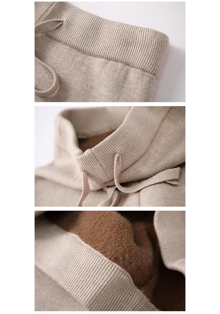 MiiOW Women's Fleece-Lined Casual Straight-Leg Pants