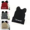 Cozy Cat Ears Women Hat Knitted Acrylic Warm Winter Beanie Caps For Fashionable Comfort