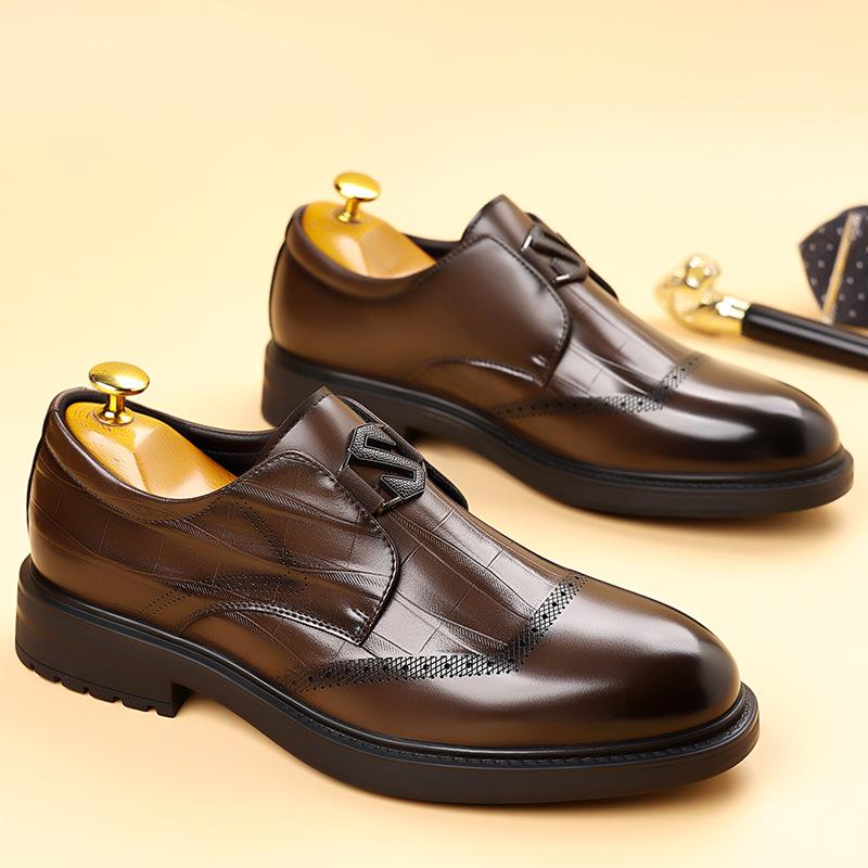 British Style Casual Groom Wedding Shoes for Men Autumn Winter Fashion New Designer Platform Cow Leather Dress Shoes Man