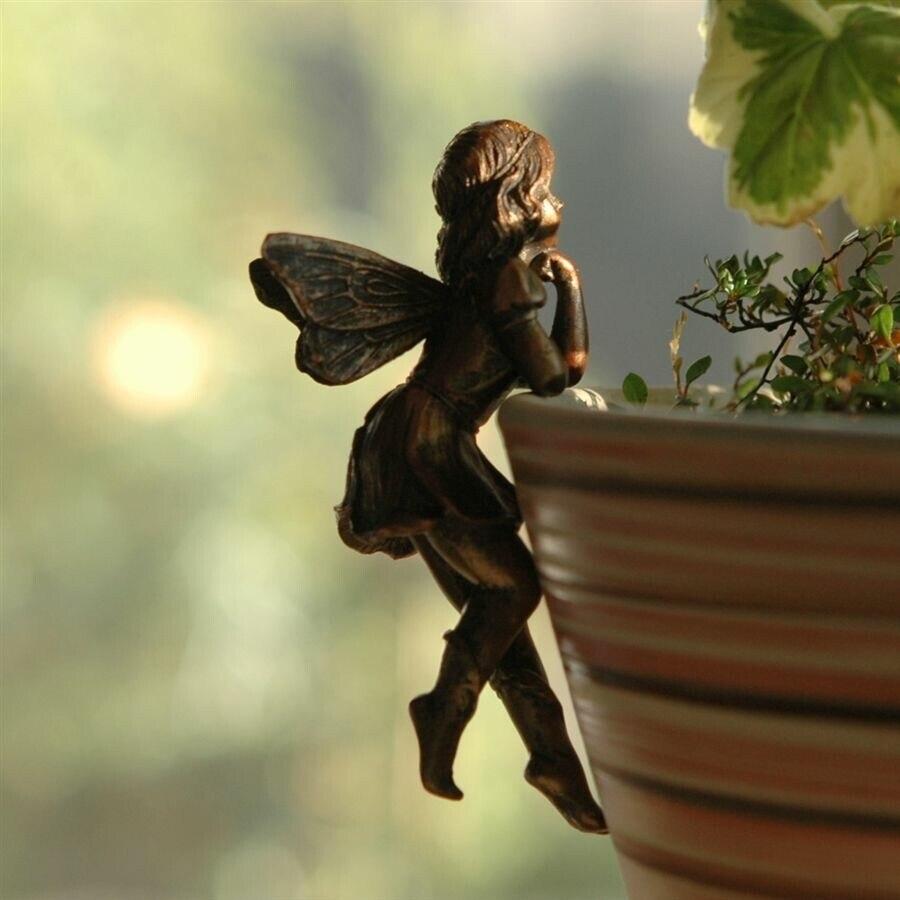 Girl Hanging Cup Resin Home Decoration Fairy Combination Flower Basket Border Garden Design Fairy Pot Hug
