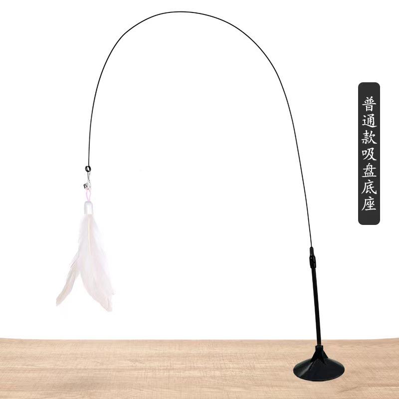 Interactive Cat Toy Handfree Cat Stick Playing Kitten Playing Teaser Wand Toy Suction Cup Bird/Feather Cat Wand Pet Supplies
