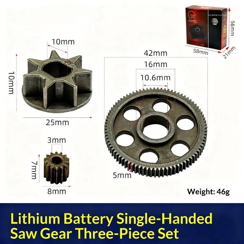 3Pcs Large Gear for 4"/6" Mini Electric Chainsaw - Single Hand Li-Ion Chainsaw Felling Saw Replacement DIY Accessories