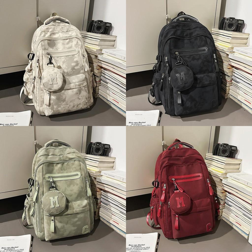 Leisure Big Capacity Backpack With Solid Color Design And Letter Decor For Daily