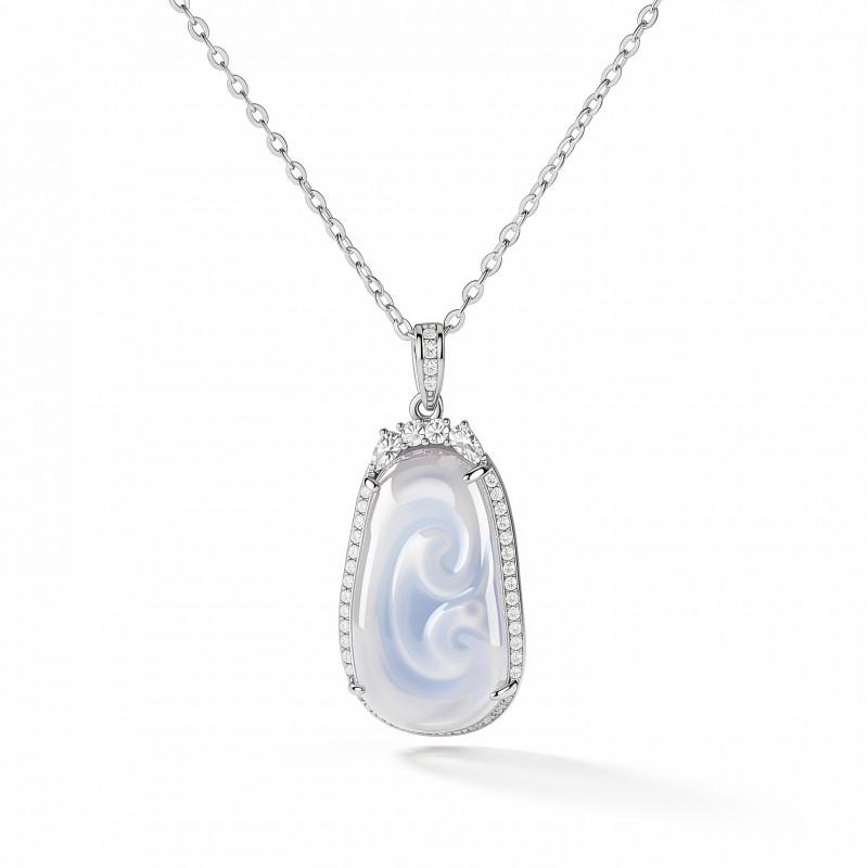 Chalcedony Pendant Necklace New Chinese Style Versatile Daily Wear Womens Fashion