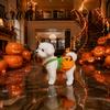Funny Cat Apparel Pumpkin Halloween Dog Costume, Soft Polyester Pet Clothes with Costume Comfortable Strap, Decorative Puppy Outfit for Holiday
