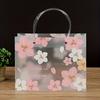 1pc Princess Floral PVC Tote Bag Transparent Birthday Party Gift Bag with Pink Cherry Blossom Design, Perfect for Christmas, Thanksgiving