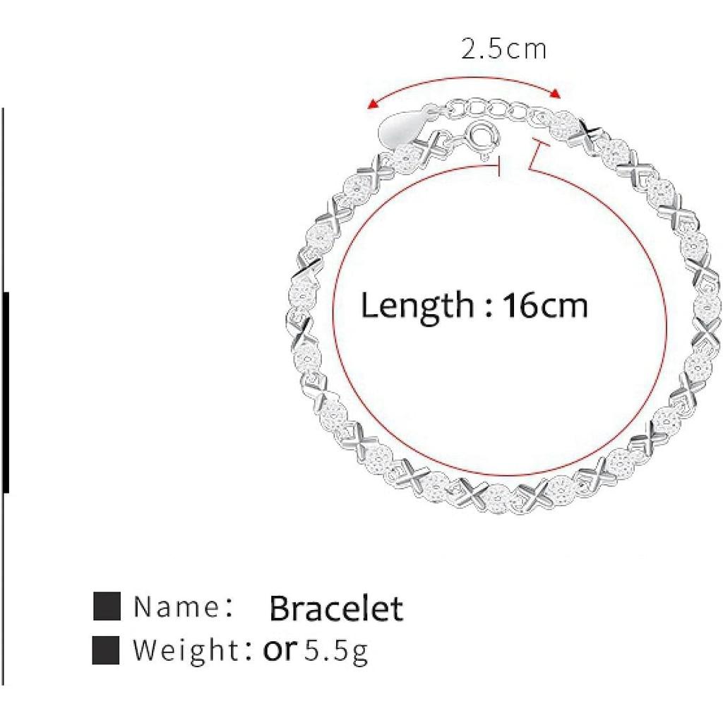 X-Serie Klassisches Design 925er Sterlingsilber Zirkon Armband für Damen, Elegantes Mode Schmuckstück Geschenk