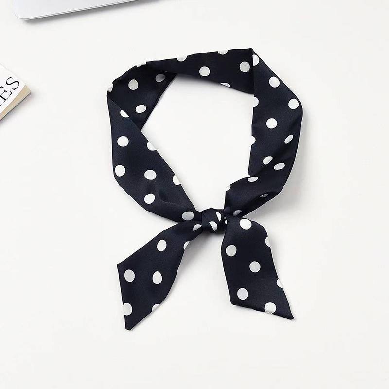 2025 Brand Design Dot Pattern Women Scarf Luxury Silk Scarf Fashion Hair Headband Foulard Skinny Bag Scarves Neckerchief