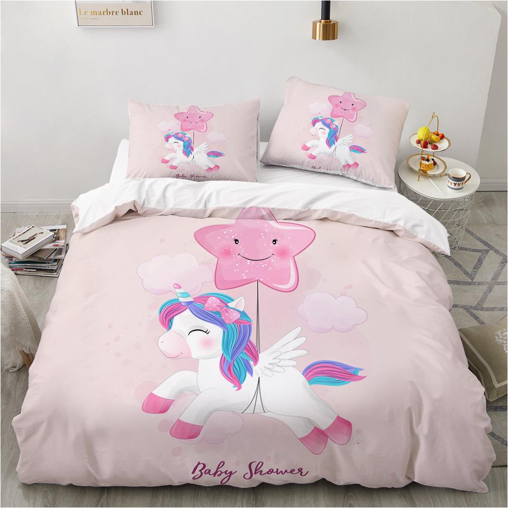 

Cartoon Animal Duvet Cover, Cute Hand Drawn Wildlife Letter Comforter Cover For Kids Girls, Pink Theme Duvet Cover (135x200cm)