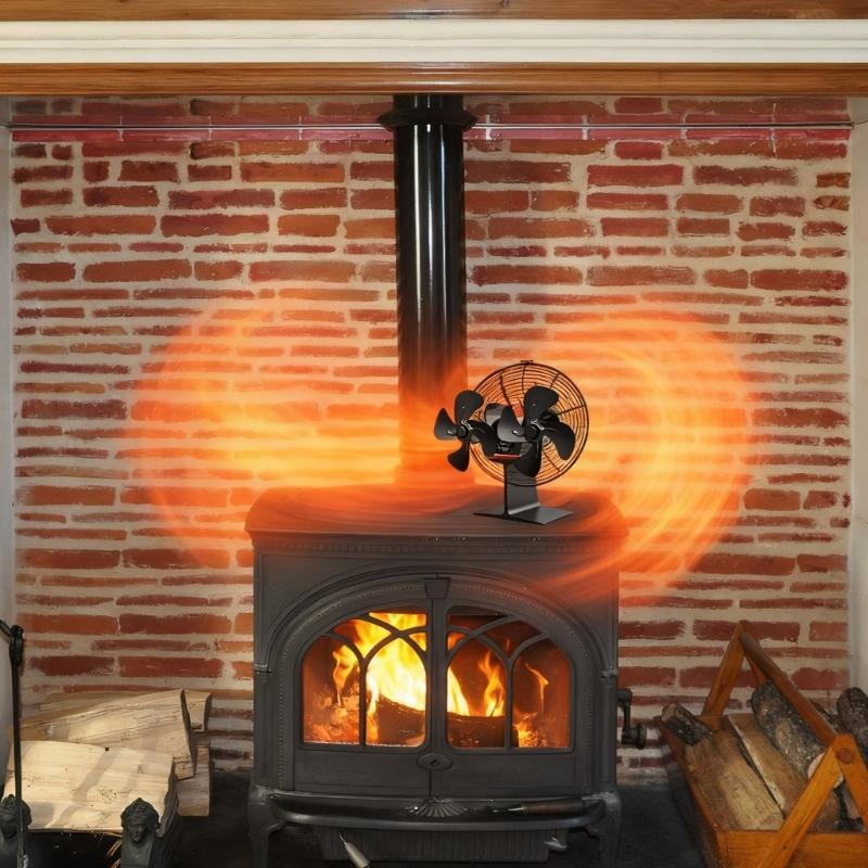Double Head Shape Fireplaces Fan Quiet Operate Heat Powered Stove Fan for Wood Burners Efficient Heat Distribution