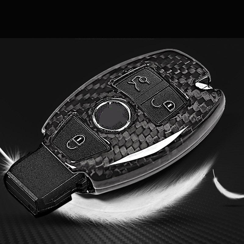 Real Carbon Fiber Car Key Shell Cover Trim For Mercedes Benz A C E G S GLE GLC Class W177 W205 W213 W167 W222 W463 X253