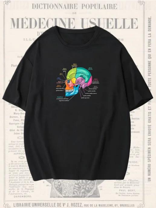 Oversized T-shirt with human anatomy print 3XL