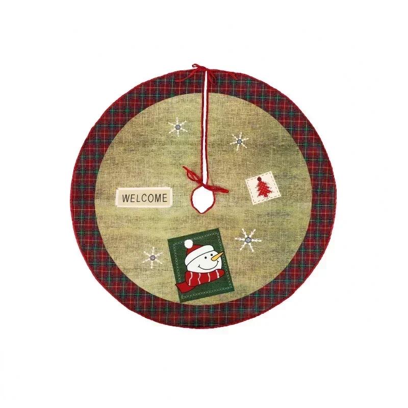 

60/70/90cm Christmas Tree Skirt Red Christmas Tree Foot Cover Santa Claus Snowflake Christmas Tree Carpet Base Mat Decorations Diameter 60cm