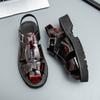 Fashion New Men Beach Sandals for Summer Black Red Thick-soled Anti-slip Lightweight Comfortable Fashionable Brand Sandals Size 38-46