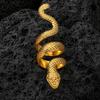 Exaggerated Snake Print Finger Band, Adjustable Open Snake Ring, Three-Dimensional Winding Design Animal Ring for Jewelry Gift