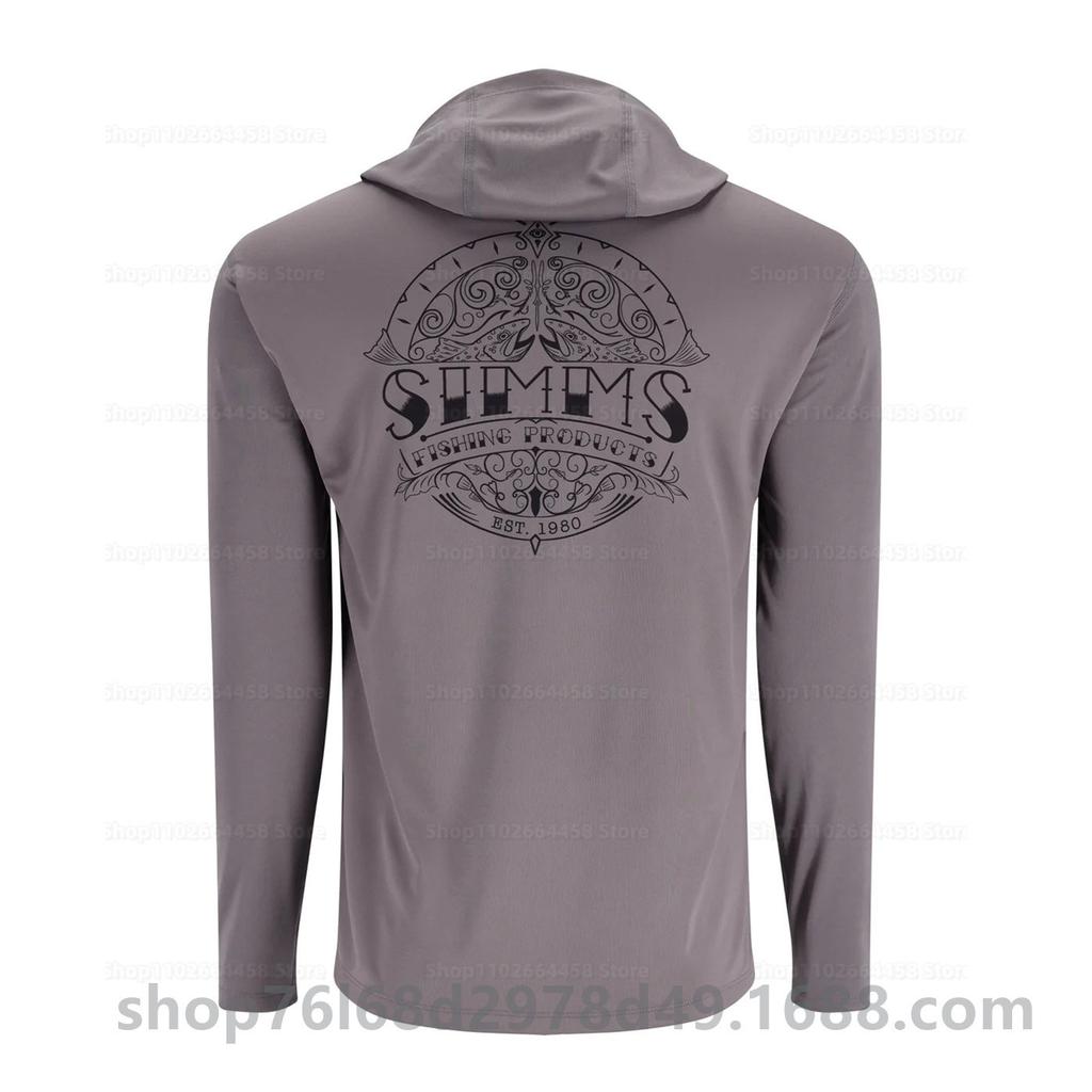 Cross-border SIMMS fishing suit UPF50 long-sleeved hoodie quick-drying breathable sunscreen clothes Luya outdoor T-shirt new