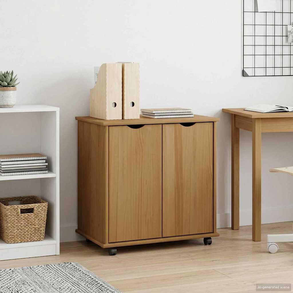 Mobile Cabinet Honey Brown 100 x 39 x 65.5 cm Solid Pine Wood
