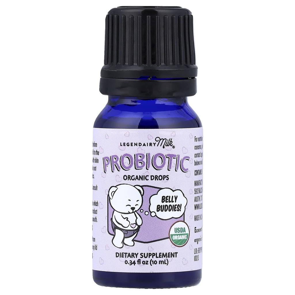 Legendairy Milk Probiotic Organic Drops, 0+ Months, 10ml (0.34 Fl Oz)