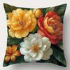 Art Floral Print Pattern Home Decor Pillowcase Bedroom Living Room Sofa Decoration Polyester Cushion Cover With Zipper
