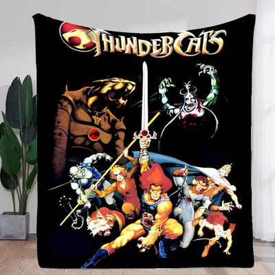 Thundercats Heroic Adventure Blanket - Vibrant Comic-Book Style Throw Featuring Iconic Characters, Golden Bold Logo, and Action-